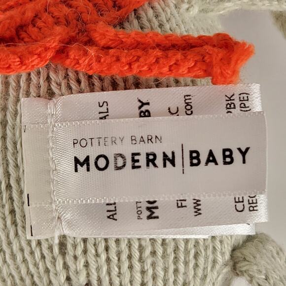 Pottery Barn Modern Baby Raccoon Knit Plush 8" Organic Cotton Stuffed Animal Toy - Picture 11 of 14